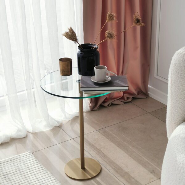 Măsuţă de cafea, Hanah Home, Culoare: Aur