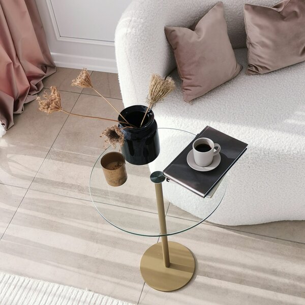 Măsuţă de cafea, Hanah Home, Culoare: Aur