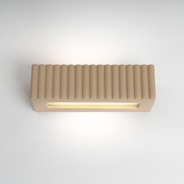 Sollux SL.1887 - Aplica de perete RIGATA 1xE27/15W/230V ceramică/taupe