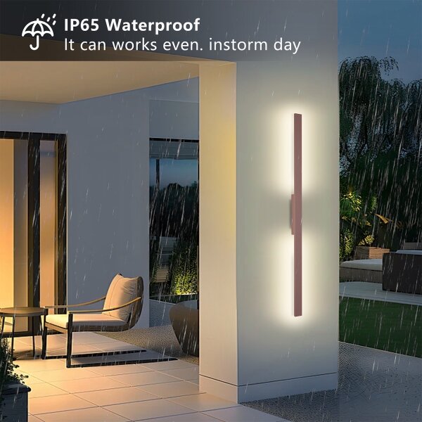 Brilagi - LUNA Aplică LED pentru exterior, 24 W, 230 V, 3000 K, IP65, 100 cm, maro, CRI 90