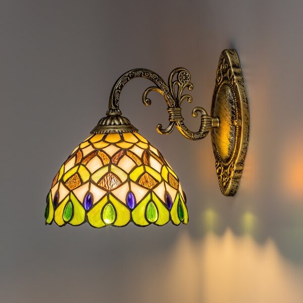 Brilagi - Lampă de perete Tiffany cu vitralii MARGARET, 1xE27/40W/230V