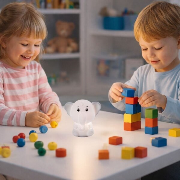 Rabalux 76042 - Lampă de veghe tactilă LED RGB LIGHTIMALS LED/0,05W/1xCR2032, elefant