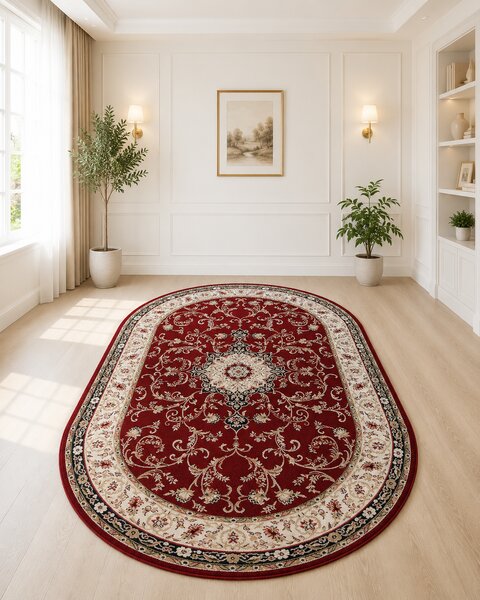 Covor Clasic Sufragerie, Model Lotos 523 210, Oval 100x100