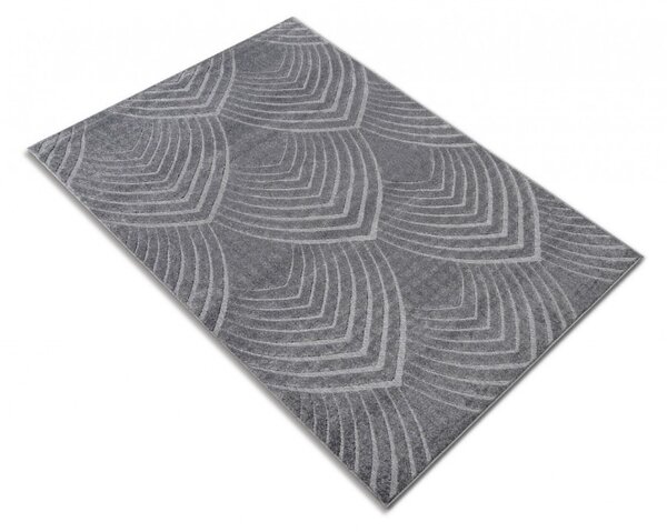Covor Sufragerie, Model Oksi 38009 608, Dreptunghiular, Gri 80x150