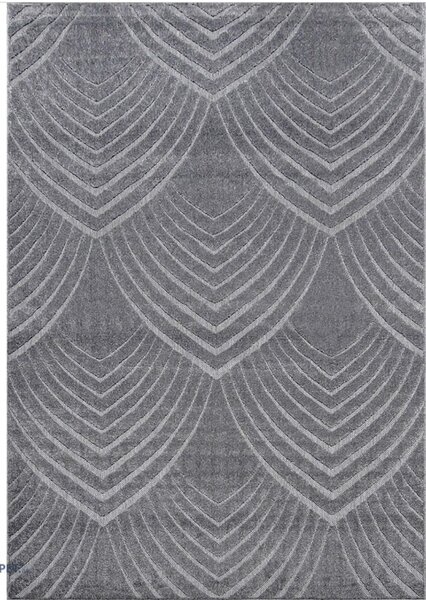 Covor Sufragerie, Model Oksi 38009 608, Dreptunghiular, Gri 200x300