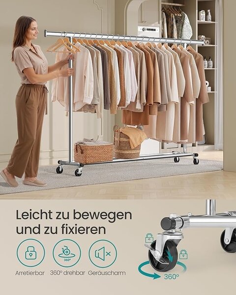 Cuier stander Argintiu Songmics 200x45x161.5 cm