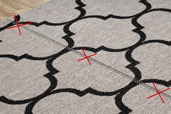 Covor sisal Floorlux 20608 marocani trellis argintiu si negru - SECUNDAR-COTATI PRODUSUL