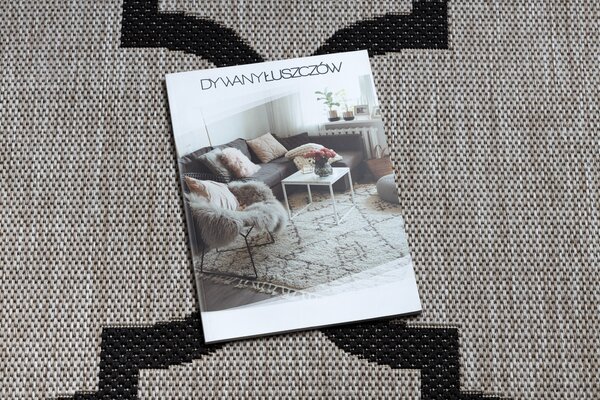 Covor sisal Floorlux 20608 marocani trellis argintiu si negru - SECUNDAR-COTATI PRODUSUL