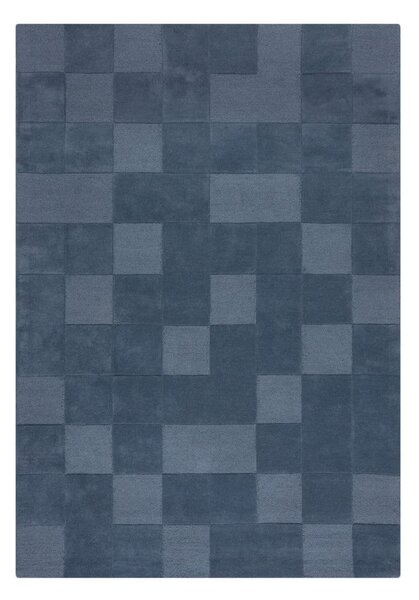 Covor albastru închis țesut manual din lână 120x170 cm Checkerboard – Flair Rugs