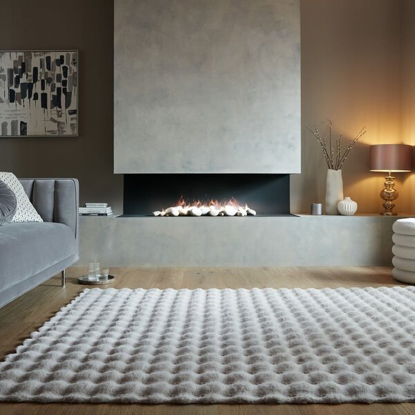 Blană gri deschis sintetică 180x290 cm Waffle Faux Fur – Flair Rugs