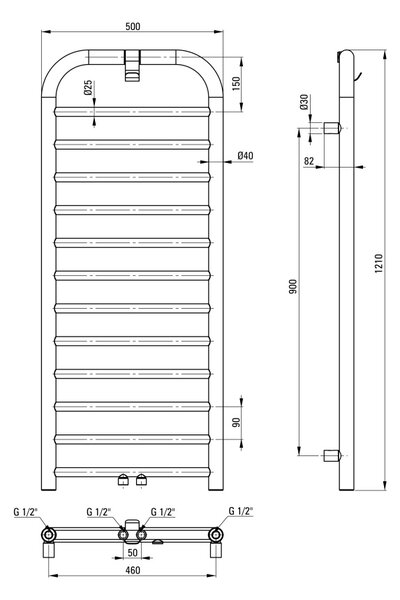 Silia Calorifer baie - înălțime 121 cm AGI_FG41