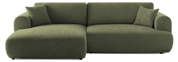 Colțar Extensibil 3 locuri NOA, cu ladă de depozitare, 270x155x80 cm, Verde-Anthology / Stanga