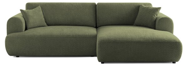 Colțar Extensibil 3 locuri NOA, cu ladă de depozitare, 270x155x80 cm, Verde-Anthology / Stanga