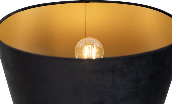 Lampă de masă neagră cu abajur oval negru 35cm - Thijmen