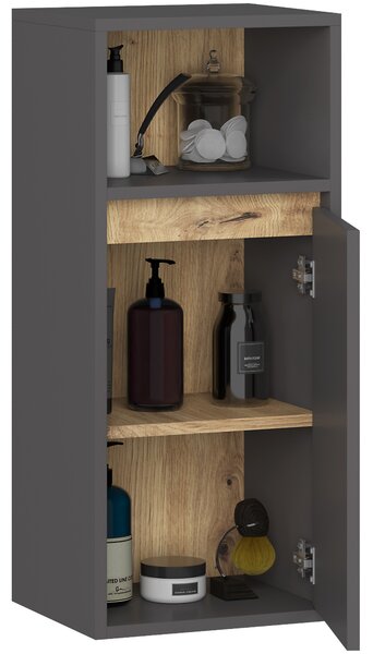 Dulap de baie Vambos W35 1P 1W (grafit + stejar artizanal). Promo -20%. 1152096
