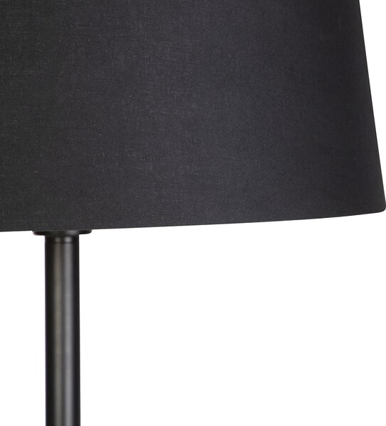 Lampă de podea inteligentă neagră cu abajur negru 45 cm inclusiv Wifi A60 - Simplo