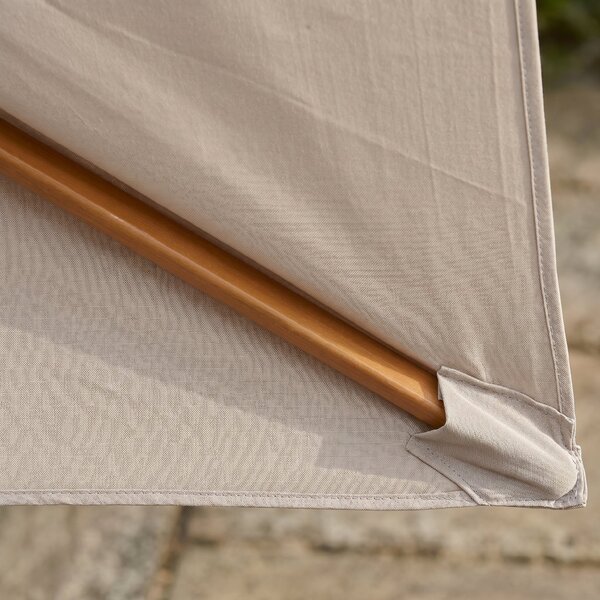 Outsunny Umbrelă de Grădină 2x3m Parasolar Impermeabil din Lemn Lacuit cu Copertină Detașabilă Gri | Aosom Romania