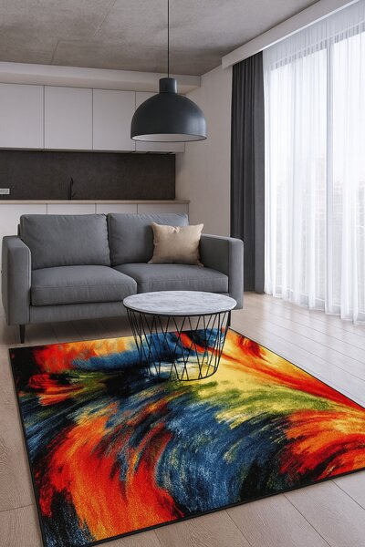Covor Dreptunghiular Living Dormitor, Kolibri Brush 11017 180, Multicolor Multicolor, Dreptunghi, 120x170