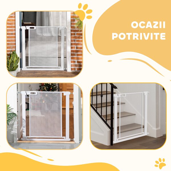PawHut Poarta Siguranta Reglabila 75‑103 cm | Aosom Romania