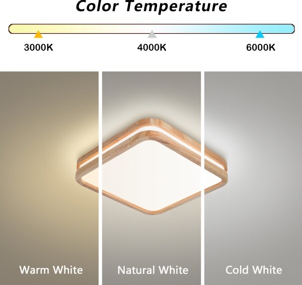 Brilagi - Plafonieră LED MOLINA SQUARE LED/32W/230V 3000/4000/6000K stejar 30x30 cm