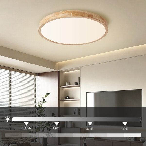 Brilagi - Corp de iluminat LED dimabil WOODLINE LED/72W/230V 3000-6000K stejar diam. 60 cm + telecomandă