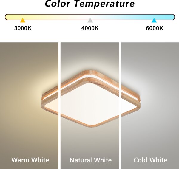 Brilagi - Lampă LED dimabilă MOLINA SQUARE LED/48W/230V stejar 40x40 cm + telecomandă