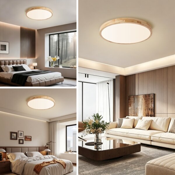 Brilagi - Corp de iluminat LED dimabil WOODLINE LED/72W/230V 3000-6000K stejar diam. 60 cm + telecomandă