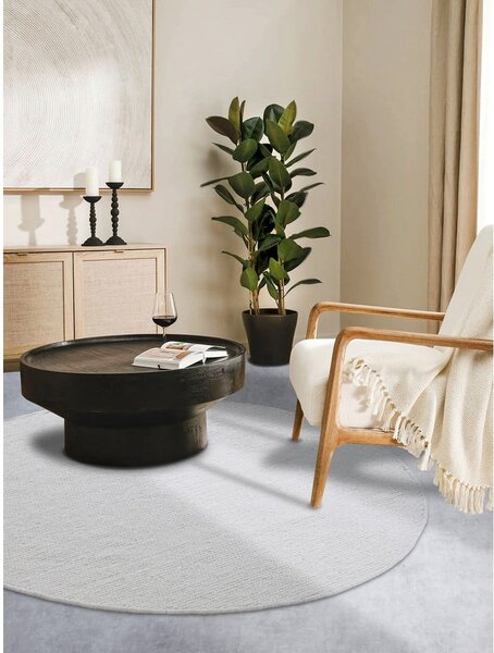 Covor alb țesut manual rotund din lână ø 160 cm Francois – Villeroy&Boch