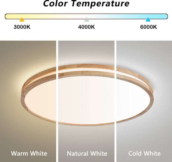 Brilagi - Lampă LED dimabilă MOLINA LED/100W/230V 3000-6000K stejar diam. 80 cm + telecomandă
