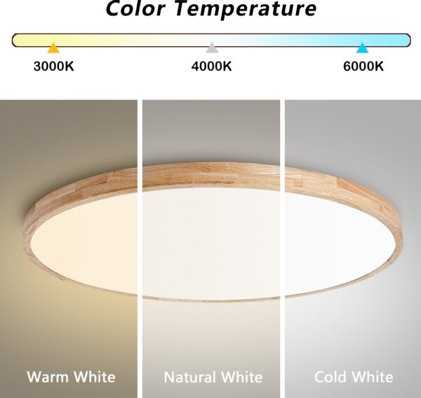 Brilagi - Lampă LED dimabilă WOODLINE, 128W, 230V, 3000-6000K, stejar, diametru 100 cm + telecomandă