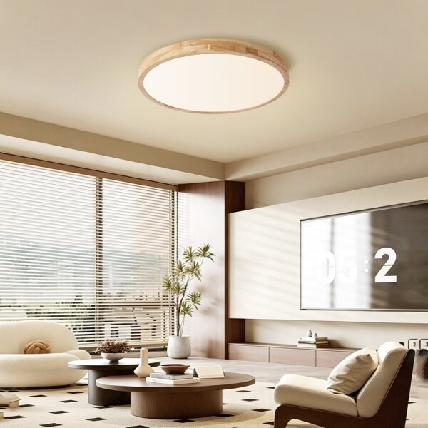 Brilagi - Corp de iluminat LED dimabil WOODLINE LED/72W/230V 3000-6000K stejar diam. 60 cm + telecomandă