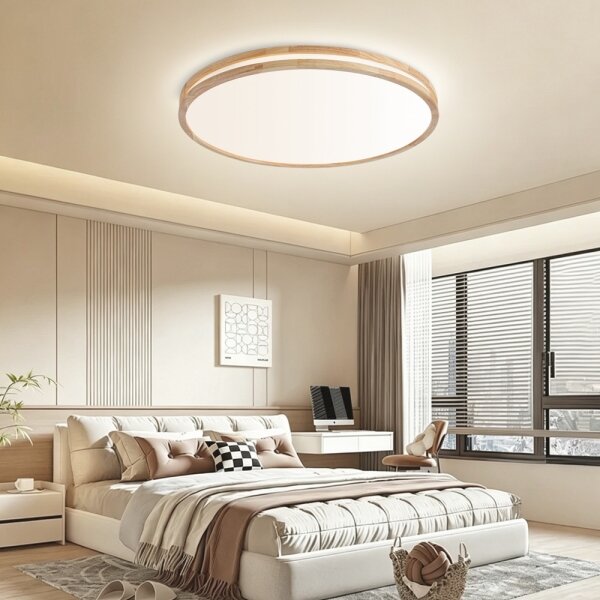 Brilagi - Lampă LED dimabilă MOLINA LED/100W/230V 3000-6000K stejar diam. 80 cm + telecomandă
