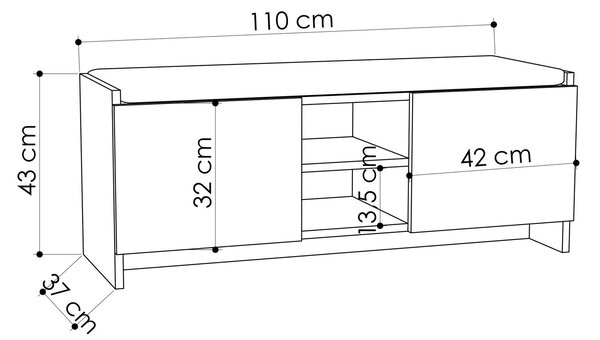 Dulap pentru pantofi Zuana (alb). 1063282