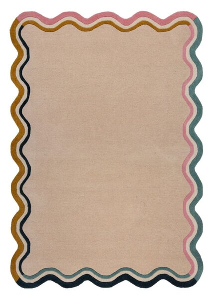 Covor crem țesut manual din lână 160x230 cm Leo Scallop – Flair Rugs