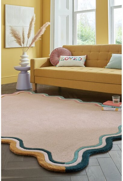 Covor crem țesut manual din lână 160x230 cm Leo Scallop – Flair Rugs
