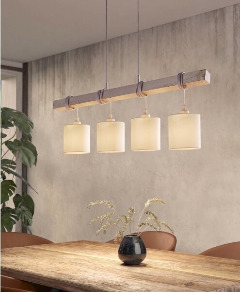 Brilagi - Candelabru LED suspendat pe cablu NUBILA 4xE27/60W/230V gri/crem