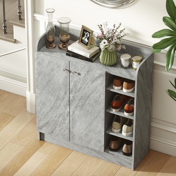 Homcom Dulap Pantofi 83×30×90 cm – Lemn, 12 Perechi, Culoare Cafenie | Aosom Romania