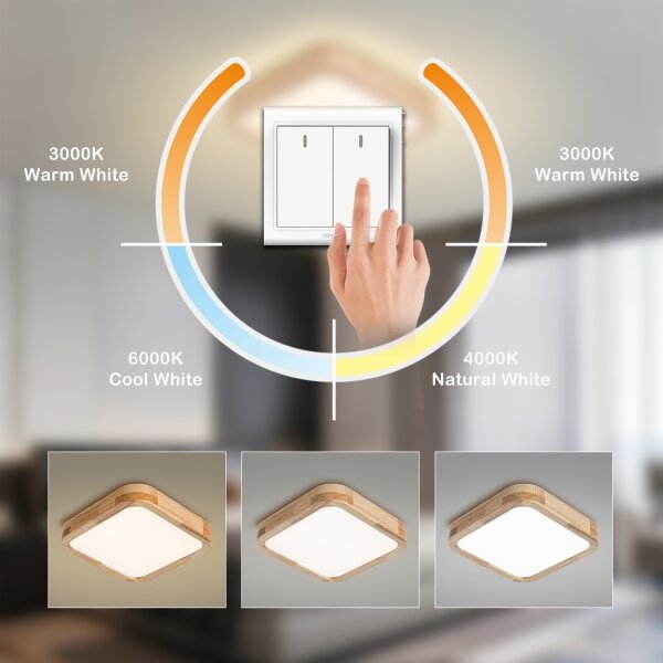 Brilagi - LED Plafonieră WOODLINE SQUARE LED/32W/230V 3000/4000/6000K stejar 30x30
