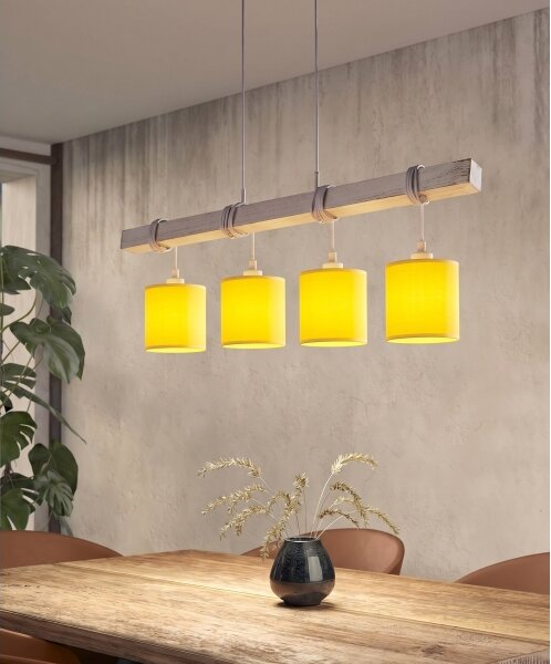 Brilagi - Lustra LED pe cablu NUBILA 4xE27/60W/230V gri/galben
