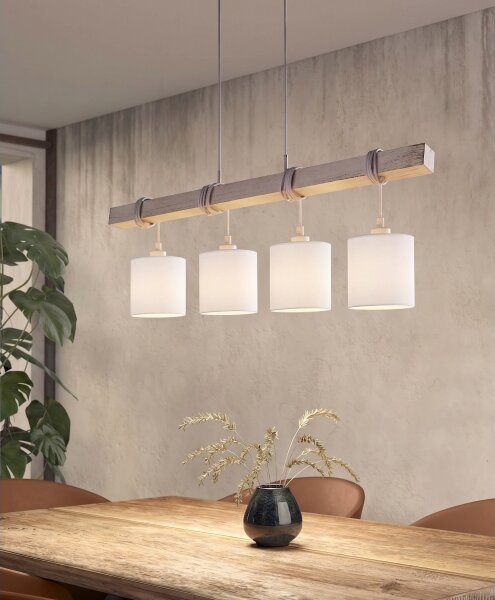 Brilagi - Candelabru LED suspendat pe cablu NUBILA 4xE27/60W/230V gri/alb