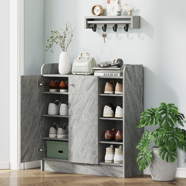 Homcom Dulap Pantofi 83×30×90 cm – Lemn, 12 Perechi, Culoare Cafenie | Aosom Romania