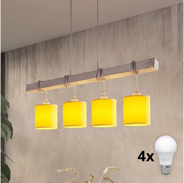 Brilagi - Lustra LED pe cablu NUBILA 4xE27/60W/230V gri/galben