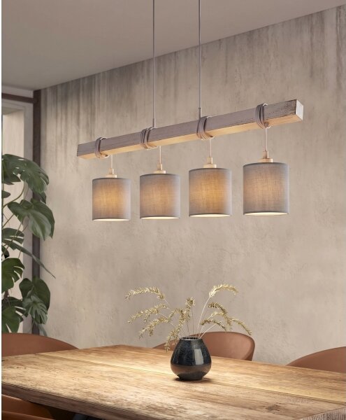 Brilagi - Lustra LED pe cablu NUBILA 4xE27/60W/230V gri