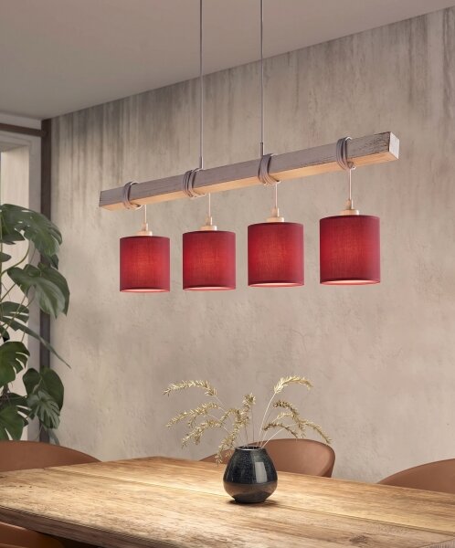 Brilagi - Lustra LED suspendată pe cablu NUBILA 4xE27/60W/230V gri/roșu pompeian