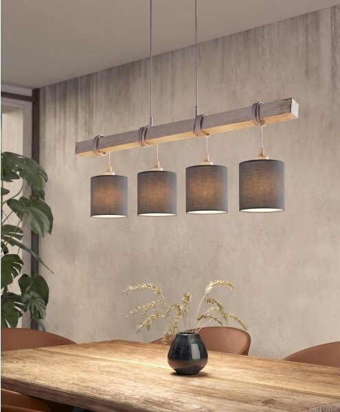 Brilagi - Lustru LED suspendat pe cablu NUBILA 4xE27/60W/230V gri/antracit
