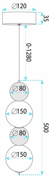 Lampă de plafon suspendată LED LHJ116-2CP aur periat
