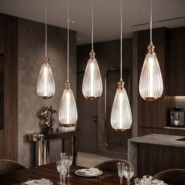 Lampă suspendată de tavan LHJ120-CP light rose gold