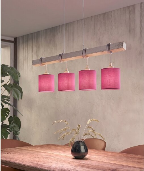 Brilagi - Lustră LED pe cablu NUBILA 4xE27/60W/230V gri/roz