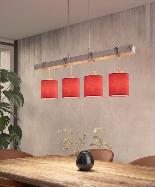 Brilagi - lustra LED suspendată pe cablu NUBILA 4xE27/60W/230V gri/roșu
