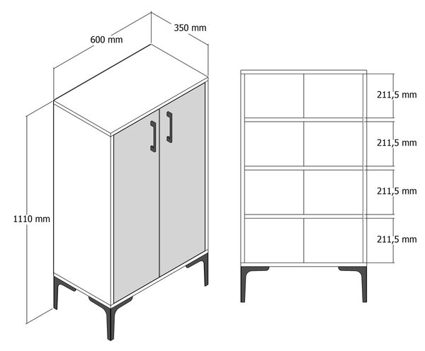 Dulap pentru pantofi Praga 1 (nuc + crem). 1072668